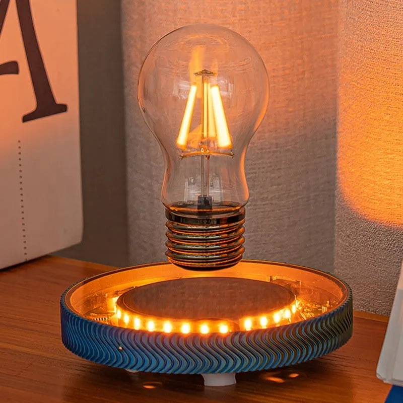 Small magnetic suspension moon night lamp with floating 3D printed celestial design