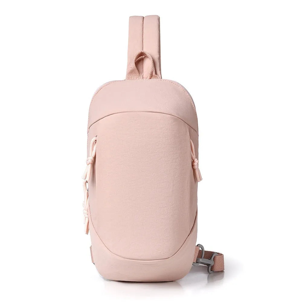 Outdoor crossbody bag in nylon shown in Army Green colour with a visible phone compartment.