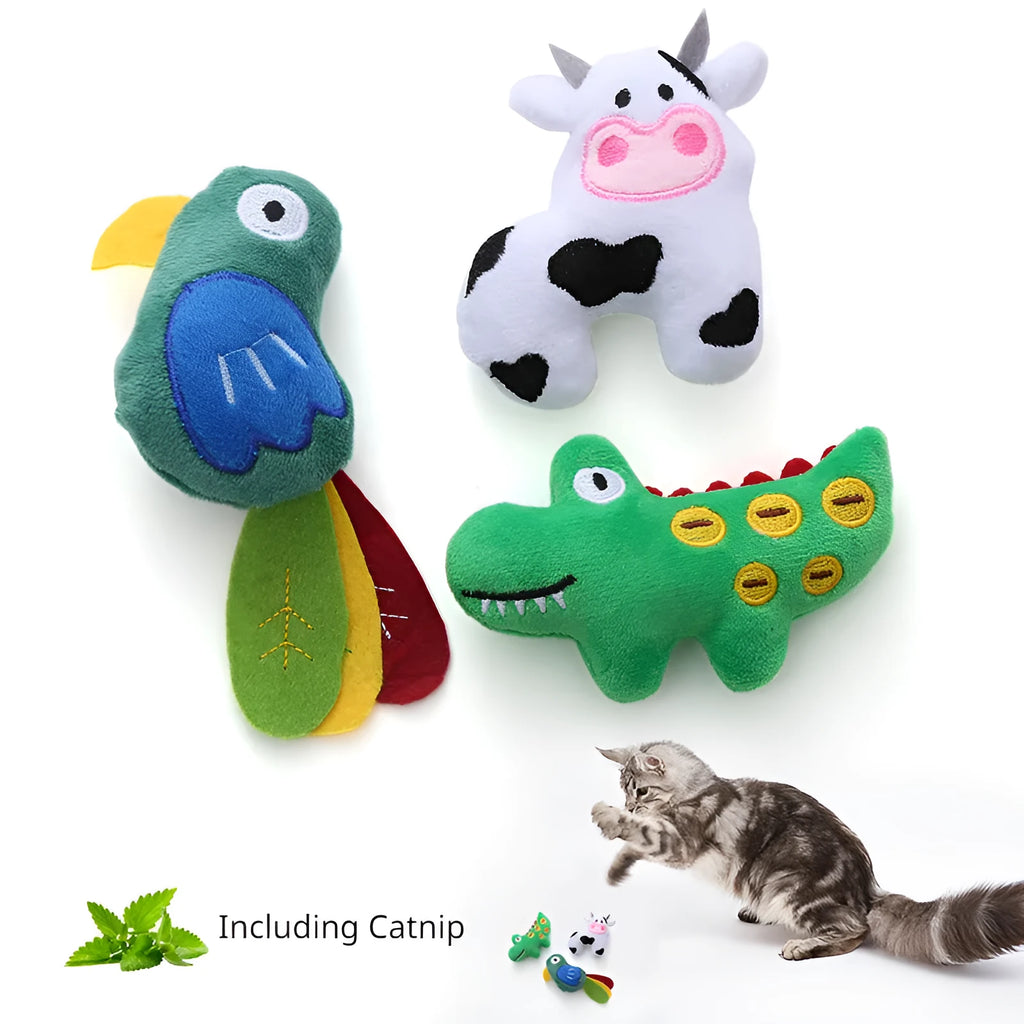 Parrot-shaped plush cat toy with catnip for interactive play with cats