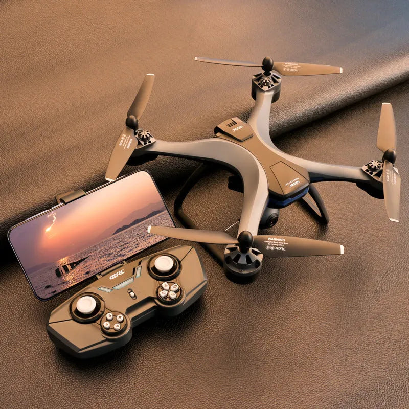 GPS quadrocopter drone with remote controller, spare blades and 4K camera system