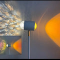 Sunset red floor lamp projecting water wave light pattern with colour cards for customisation
