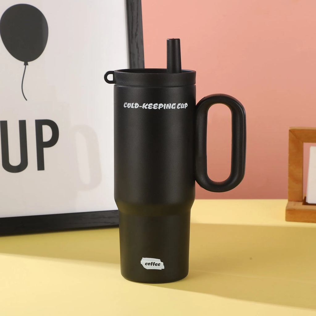 DIY Vitality insulated straw cup with handle in various colours