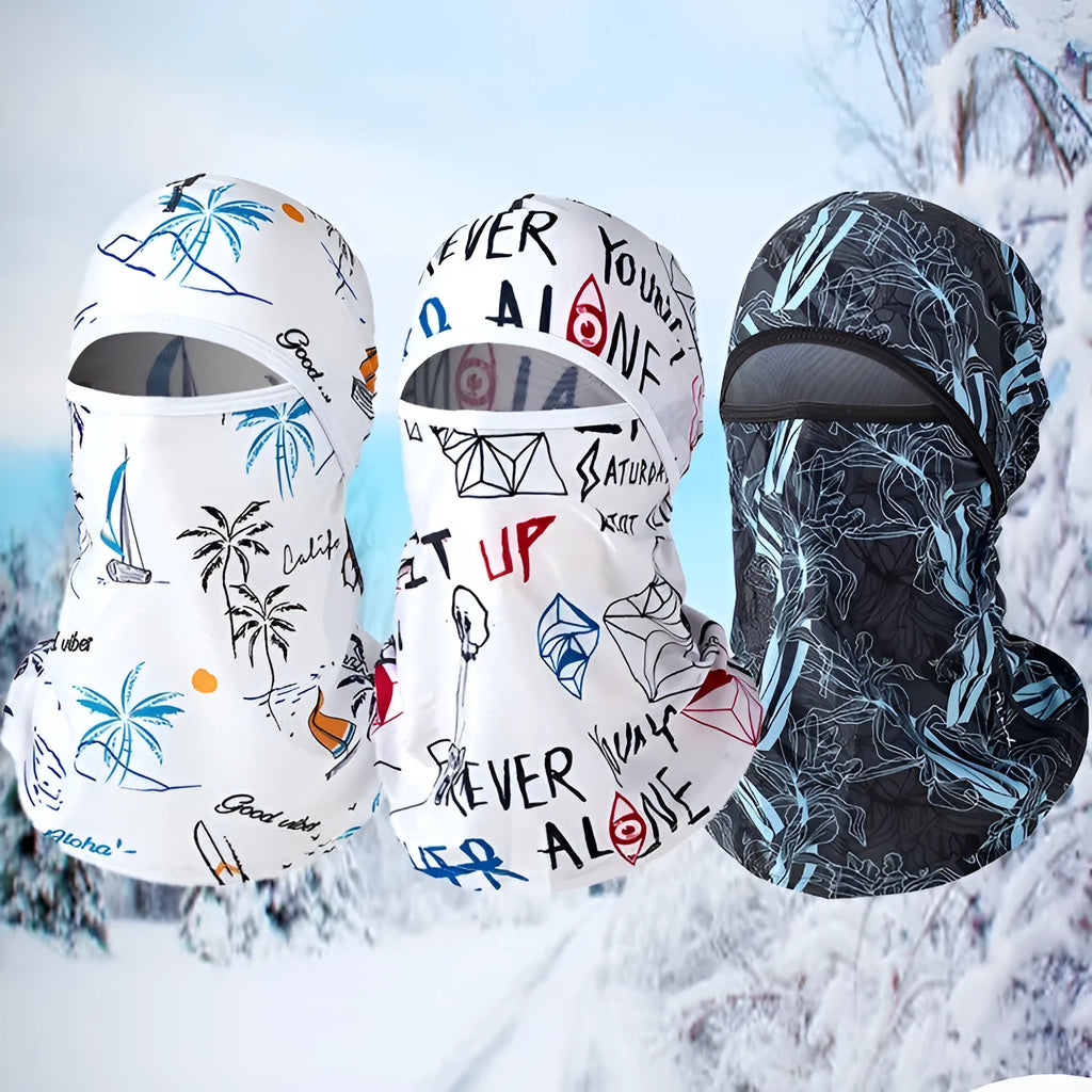 Cotton motorcycle head cover with dome style and matching gloves for autumn winter riding