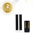 Black S2 3D Flame LED taper candle with realistic flickering light effect