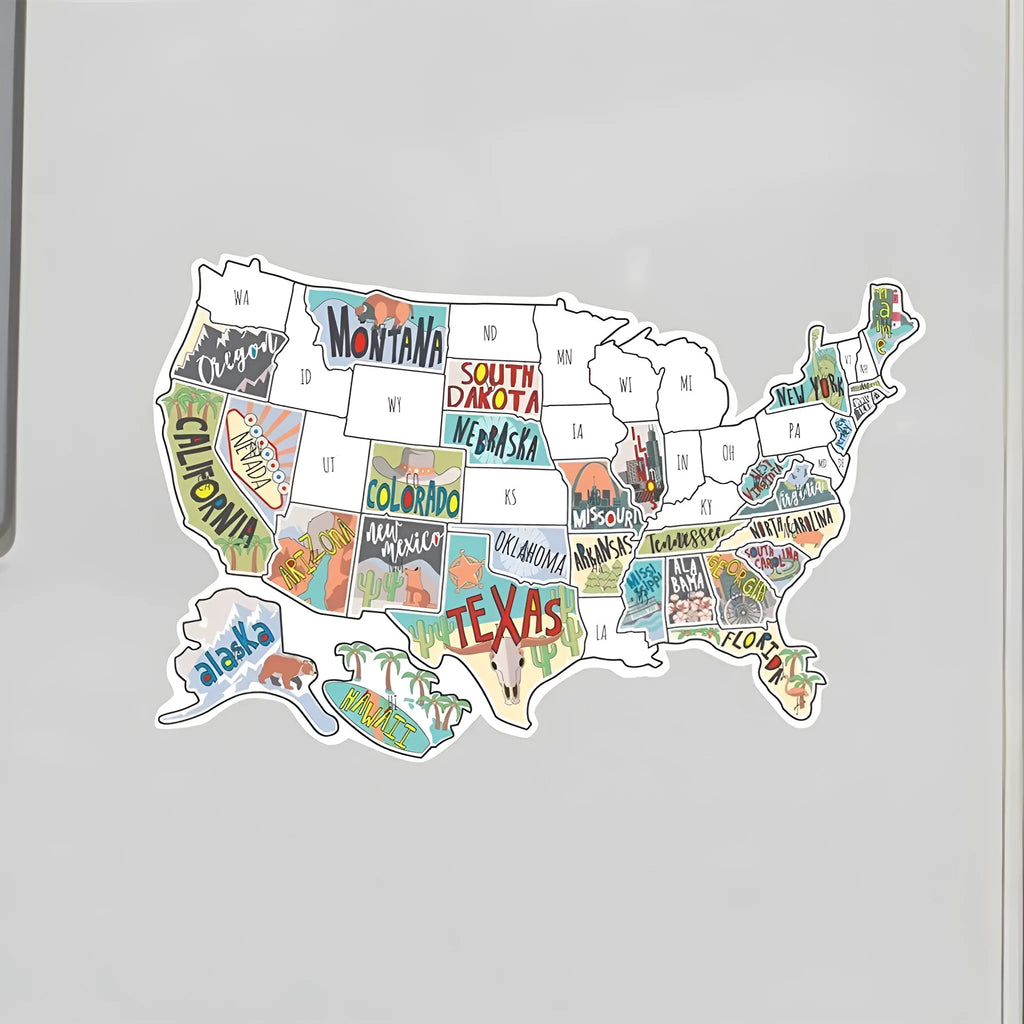 Travel map design car sticker set with adhesive vinyl lettering for vehicle personalisation