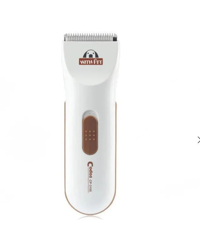 White electric pet hair clipper with ceramic blade for cat and dog grooming