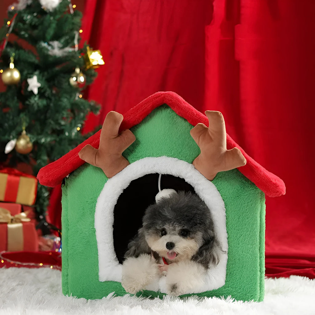 Plush pet nest in PP cotton and rabbit fur for cats and small dogs, available in three sizes and four styles