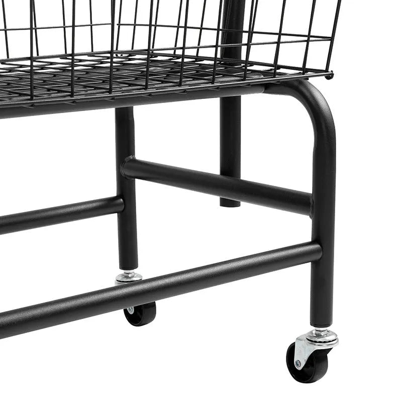 Iron single rod pulley storage car in white or black for wardrobe organisation