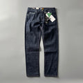 Men's straight leg denim jeans in primary colour with mid-rise waist and classic retro styling