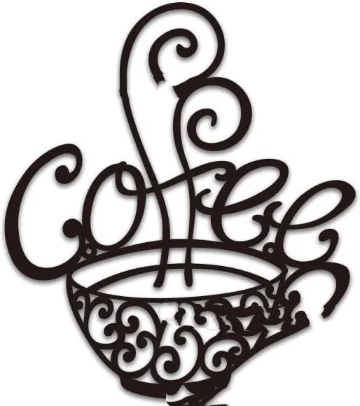 Black iron wall decoration with English letters silhouette design