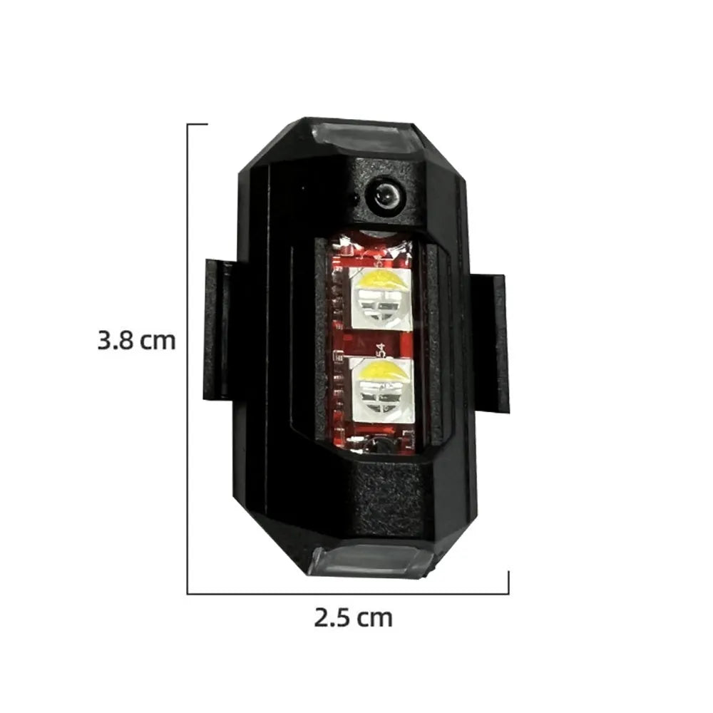 Drone signal light accessory with RGB strobe and turn indicator, includes charging cable and mounting tape