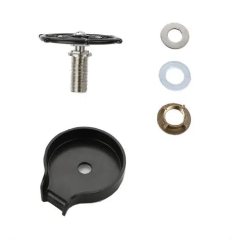 Black high-pressure automatic glass washer with stainless steel cup, ABS base, and coiled copper hose