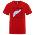 Funny Hippotenuse Opposite Adjacent maths print on a loose-fit cotton t-shirt.