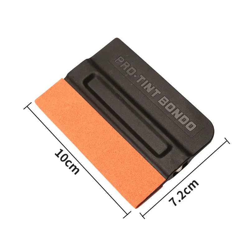 ABS plastic car film scraper with choice of deerskin or wool scraping head for vehicle wrap application
