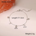 Women's stainless steel bracelet with 18K gold plating and zircon geometric star pendant