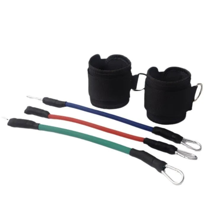 Black taekwondo leg training pull rope set for explosive kicking force development