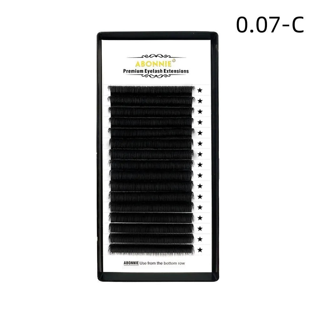 16-row false eyelashes with dense mink hair strands showing length options from 8mm to 18mm