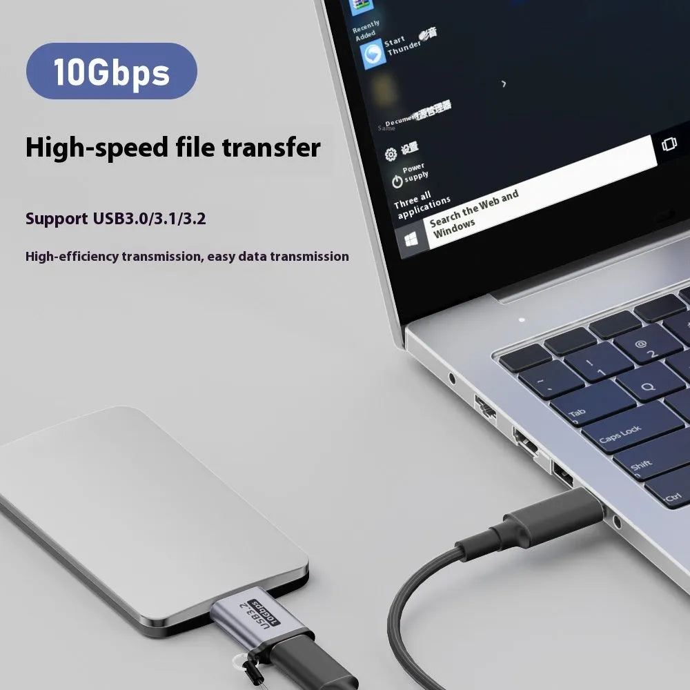 USB Type-A Male to Micro-B Female adapter connector for hard drives and mobile devices.