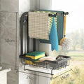 Foldable plastic kitchen storage rack for rag drainage with wall or table top mounting