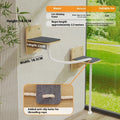 Wall-mounted space capsule design cat scratching post with sisal surface and suction cup lanyard.