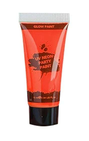 25ml tube of neon face and body paint in colours red, yellow, green, purple, orange, pink