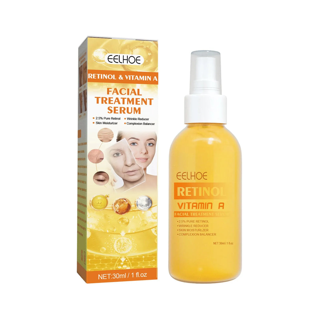 Boxed 30ml retinol anti-wrinkle essence spray for skincare application