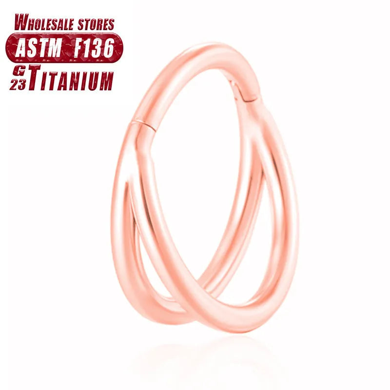 F136 titanium alloy fork nose ring body piercing jewellery in silver finish.