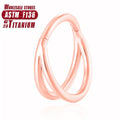 F136 titanium alloy fork nose ring body piercing jewellery in silver finish.