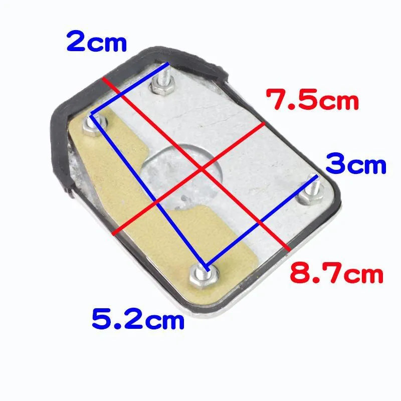 Metal motorcycle brake pedal skid plate with square foot pedal and small brake plate
