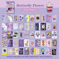 American retro cartoon sticker book with 50 sheets in six colour themes for journal decoration