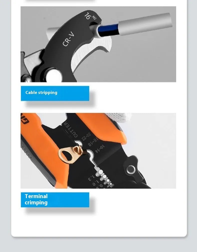 Fully automatic wire stripping pliers made from high carbon steel and 45 steel in a box.