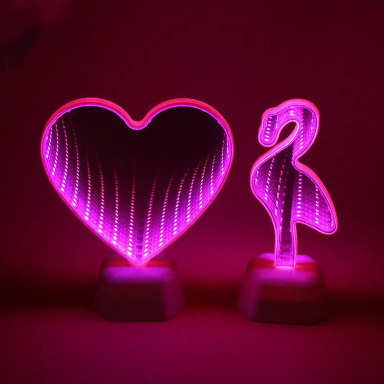 Double-sided LED love tunnel light with rose red illumination, plastic construction