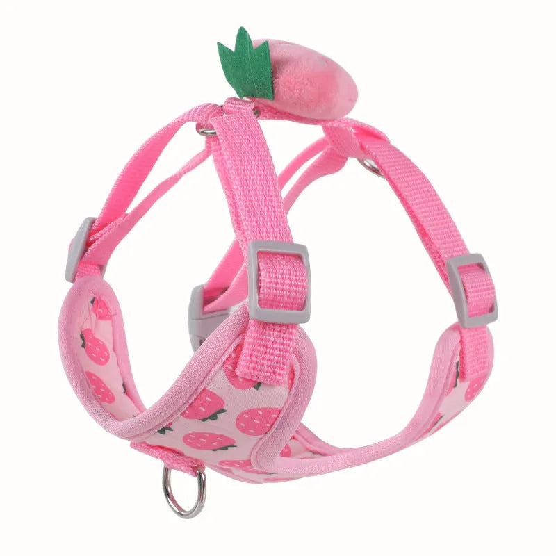 Reflective chest strap vest harness for small dogs with hand-holding rope in avocado colour