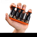 Grey and orange silicone finger trainer for hand strength development