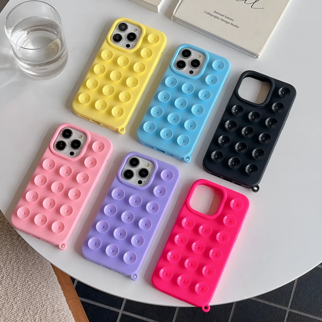 Silicone phone case with bracket and magnetic suction in black, pink, purple, rose red, yellow, blue for iPhone 11-16 Pro Max