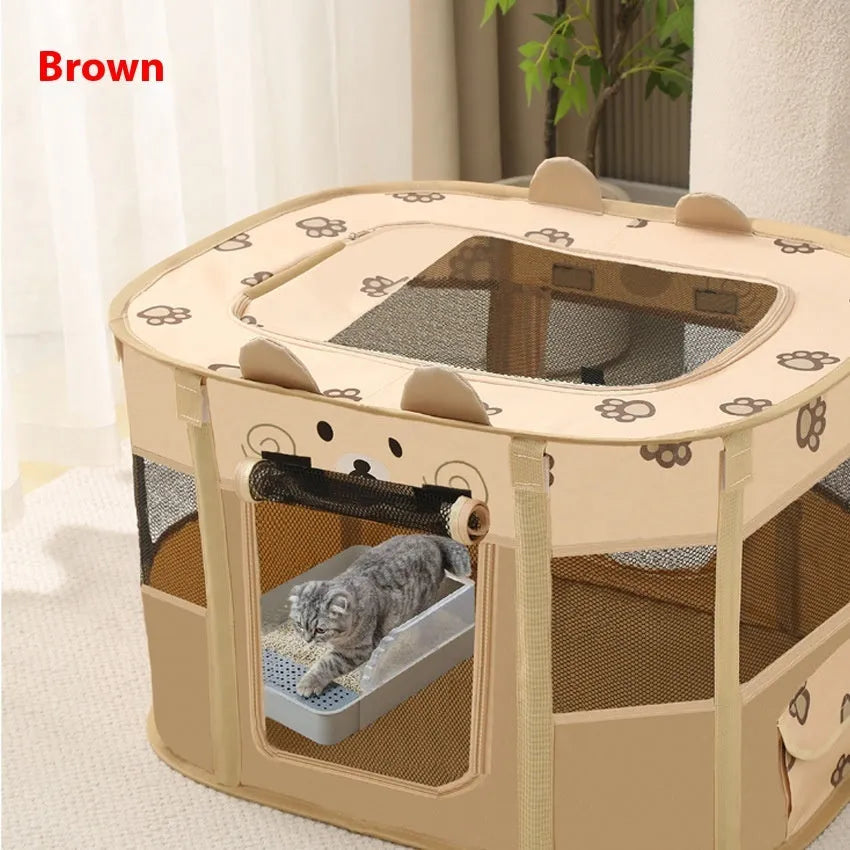 Breathable cloth pet tent for cats and dogs, available in multiple sizes and colours, including square and fang shapes.