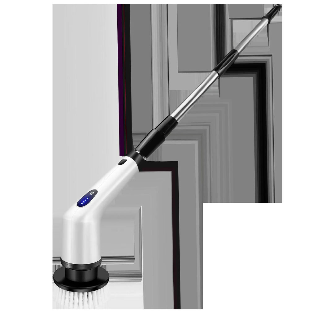 White rechargeable handheld cleaning ball with ABS construction and multiple plug specifications