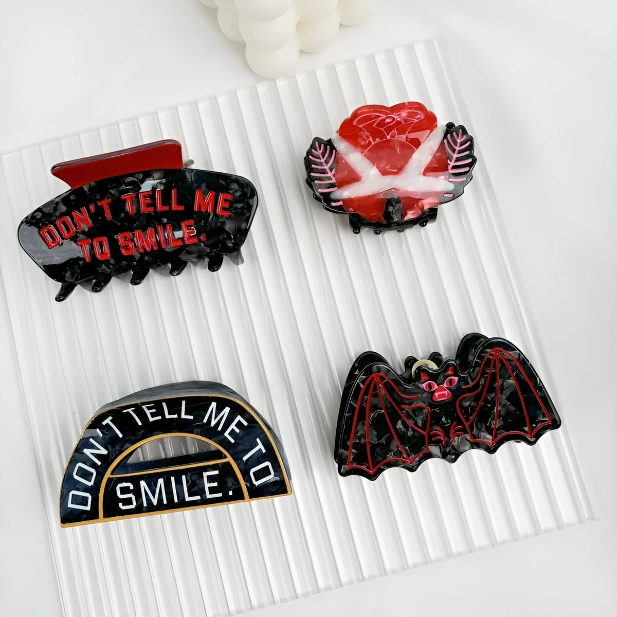 Halloween bat hair clip with original design in four different style options