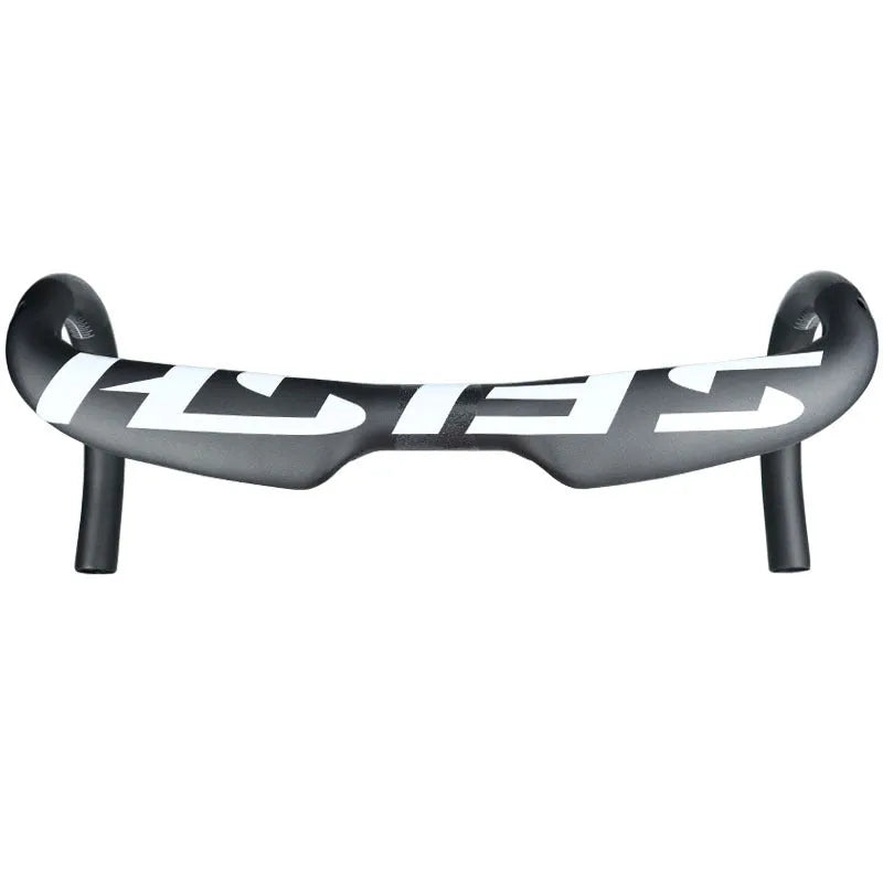 Carbon fibre road bicycle handlebar showing 31.8mm clamp, in black light finish with 80mm reach and 130mm drop dimensions.