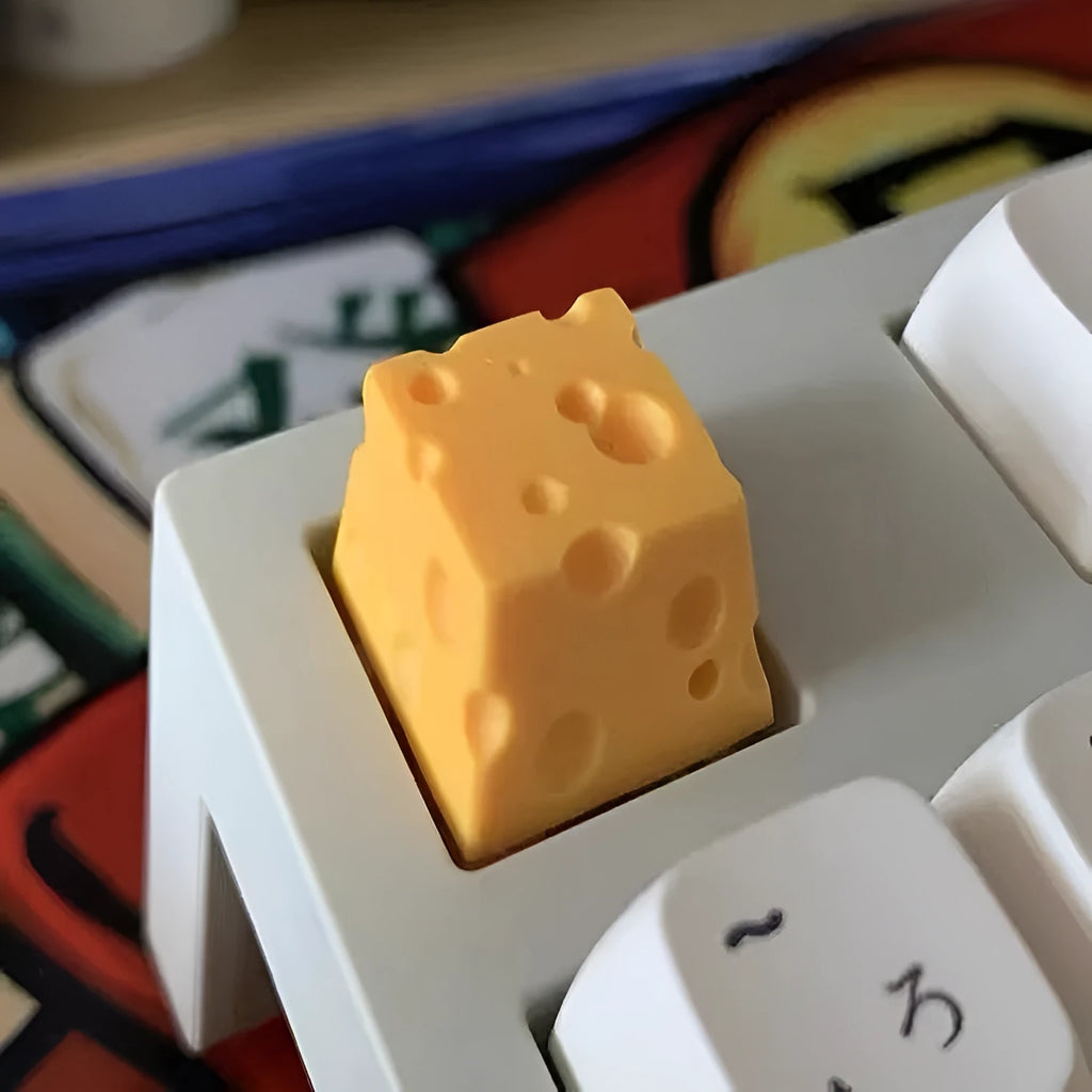 Yellow cheese design resin key cap for mechanical keyboard customisation