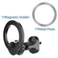 Black magnetic car air vent phone holder with O-ring design holding a smartphone
