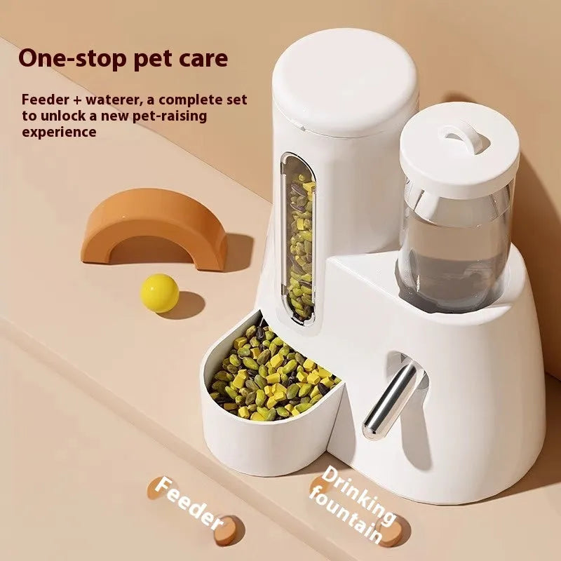 Hamster automatic drinking water feeder with food basin in blue colour
