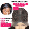 Human hair gradient wig with lace front cap in Ruili style, shown in a long length.