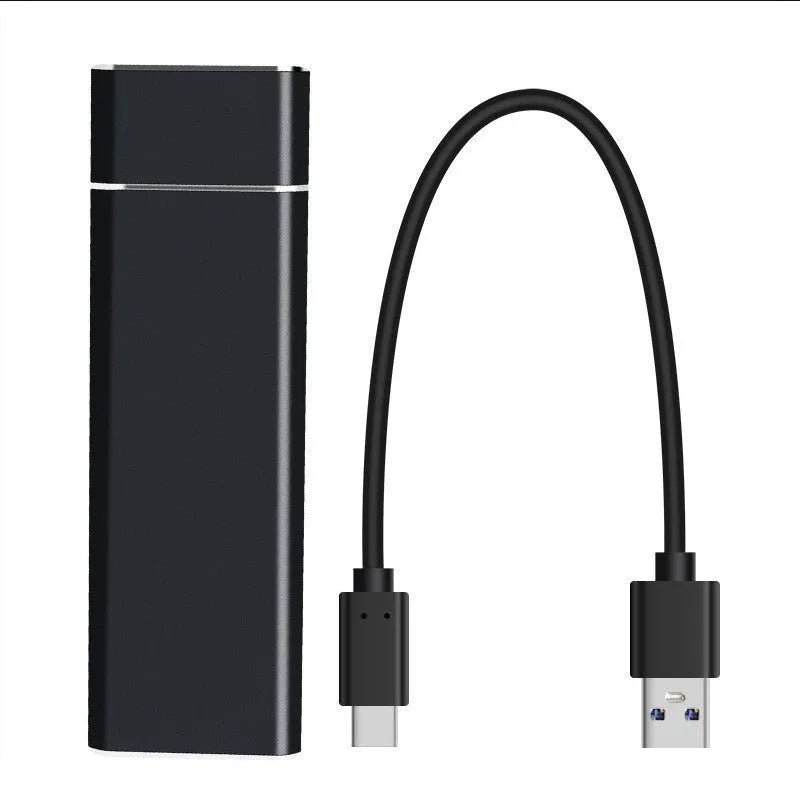 Portable metal solid state external hard disk in Sapphire Blue with USB cable