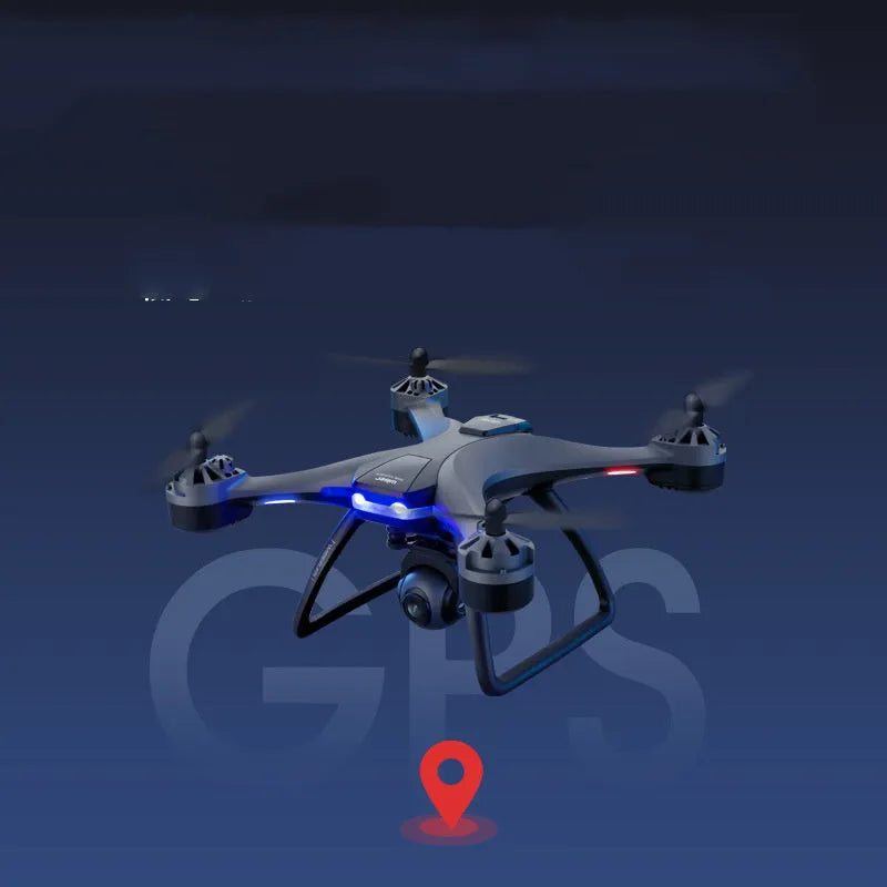 GPS quadrocopter drone with remote controller, spare blades and 4K camera system