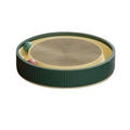 Large circular cat scratching board with interactive ball toys and replaceable cardboard core