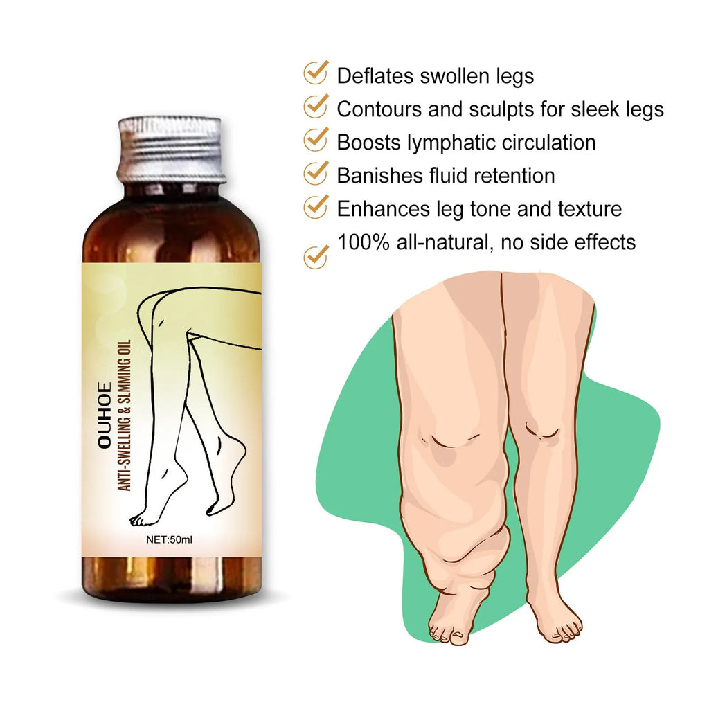 50ml leg massage essential oil bottle with botanical extracts for daily body skin care