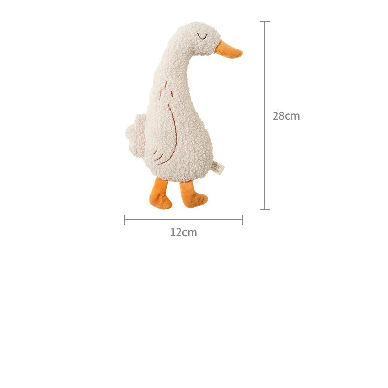 Plush fox and duckling dog toys with tug rope and squeaker in teddy velvet fabric