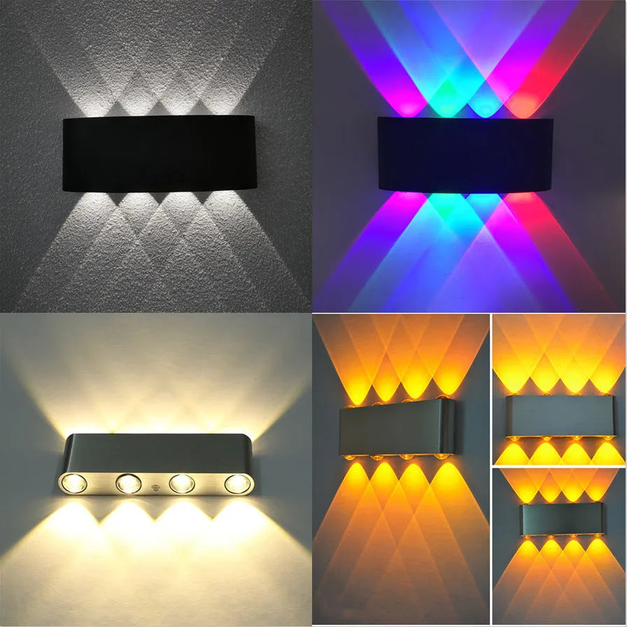 Aluminium LED corridor wall lamp with compact 180mm design in silver finish