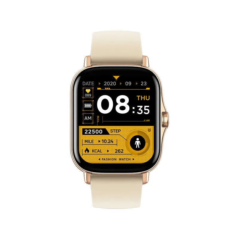 GT20 smartwatch with alloy case showing black colour option and touch screen display